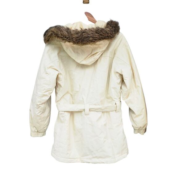 Cabela's Fur Hooded Snow Jacket Off White Size M - Picture 2 of 4